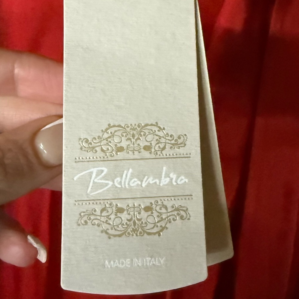 Bellambra Silk Blend NEW Italian Red Midi Dress Event Vacation Luxe Feminine S - Picture 5 of 7
